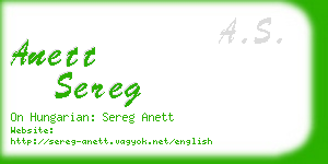 anett sereg business card